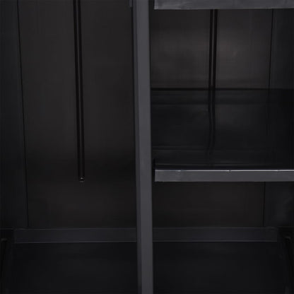 vidaXL Armoire de jardin Noir 65x45x172 cm PP rotin