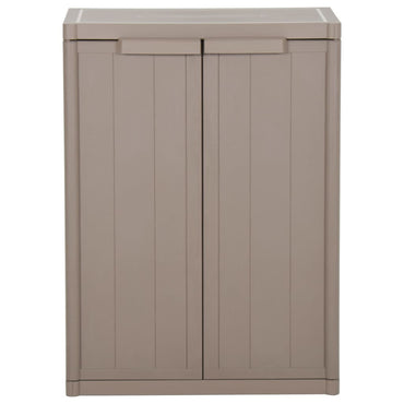 vidaXL Gartenschrank Braun 65x45x88 cm PP Holz-Optik