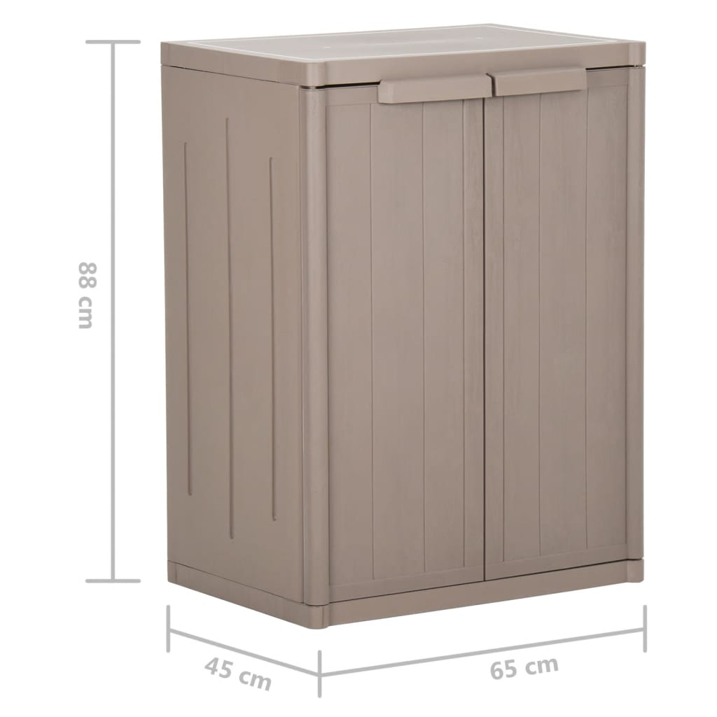 vidaXL Gartenschrank Braun 65x45x88 cm PP Holz-Optik