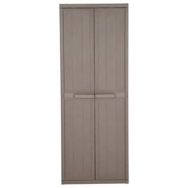 vidaXL Gartenschrank Braun 65x45x172 cm PP Holz-Optik