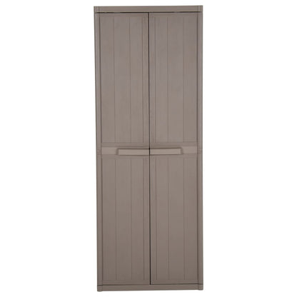 vidaXL Gartenschrank Braun 65x45x172 cm PP Holz-Optik