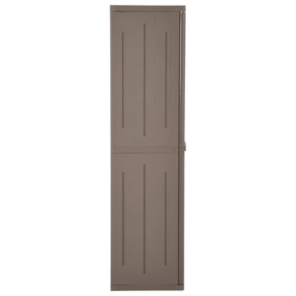 vidaXL Gartenschrank Braun 65x45x172 cm PP Holz-Optik