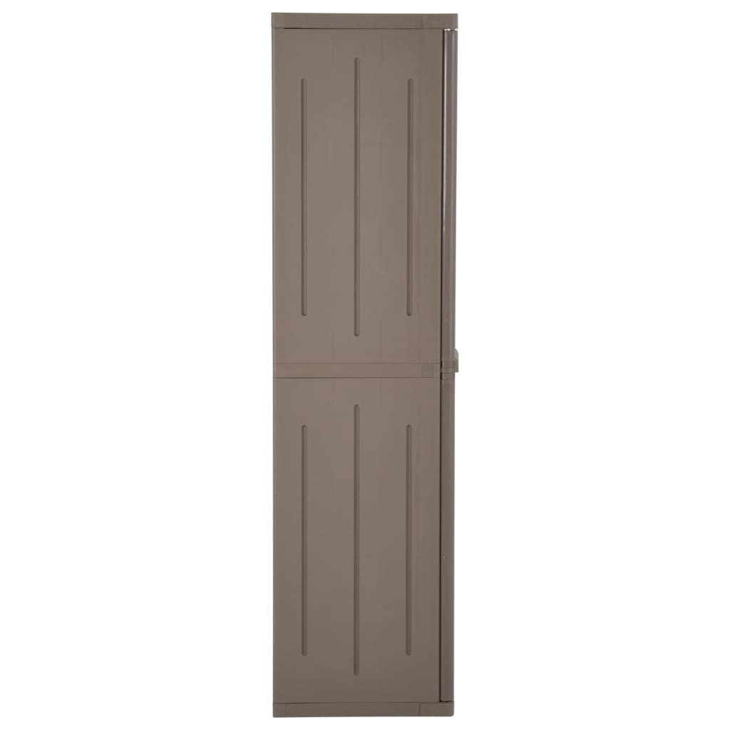 vidaXL Gartenschrank Braun 65x45x172 cm PP Holz-Optik