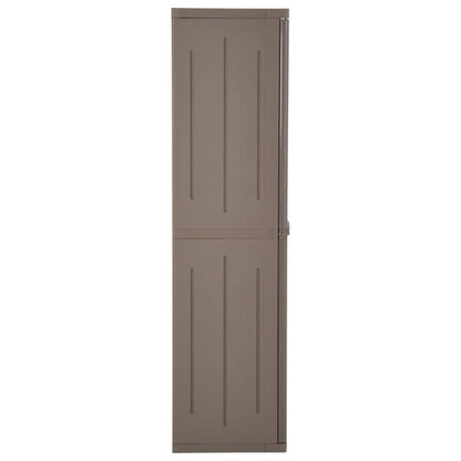 vidaXL Gartenschrank Braun 65x45x172 cm PP Holz-Optik