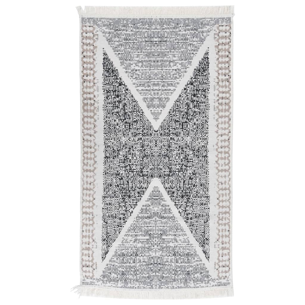 vidaXL Tapis noir et gris 120x180 cm Coton
