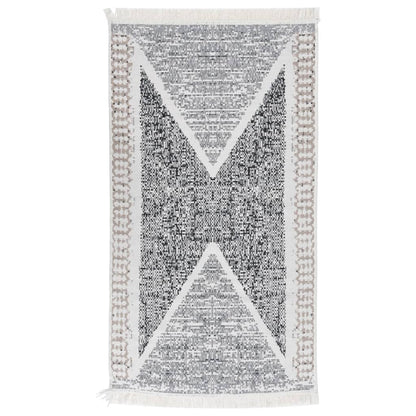 vidaXL Tapis noir et gris 120x180 cm Coton