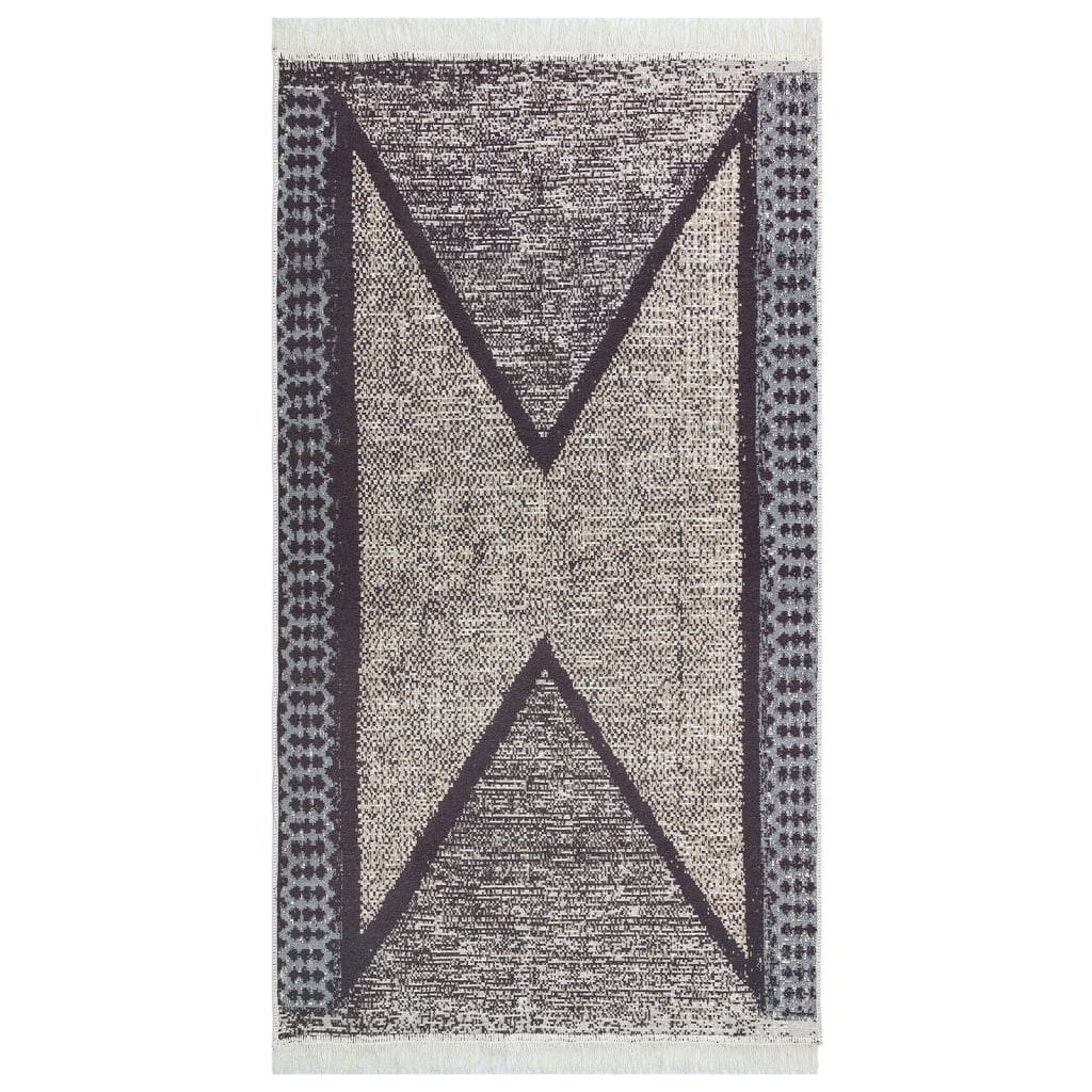 vidaXL Tapis noir et gris 120x180 cm Coton