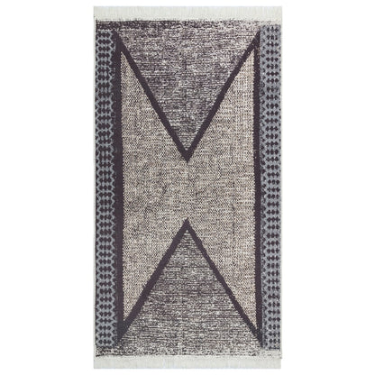 vidaXL Tapis noir et gris 120x180 cm Coton
