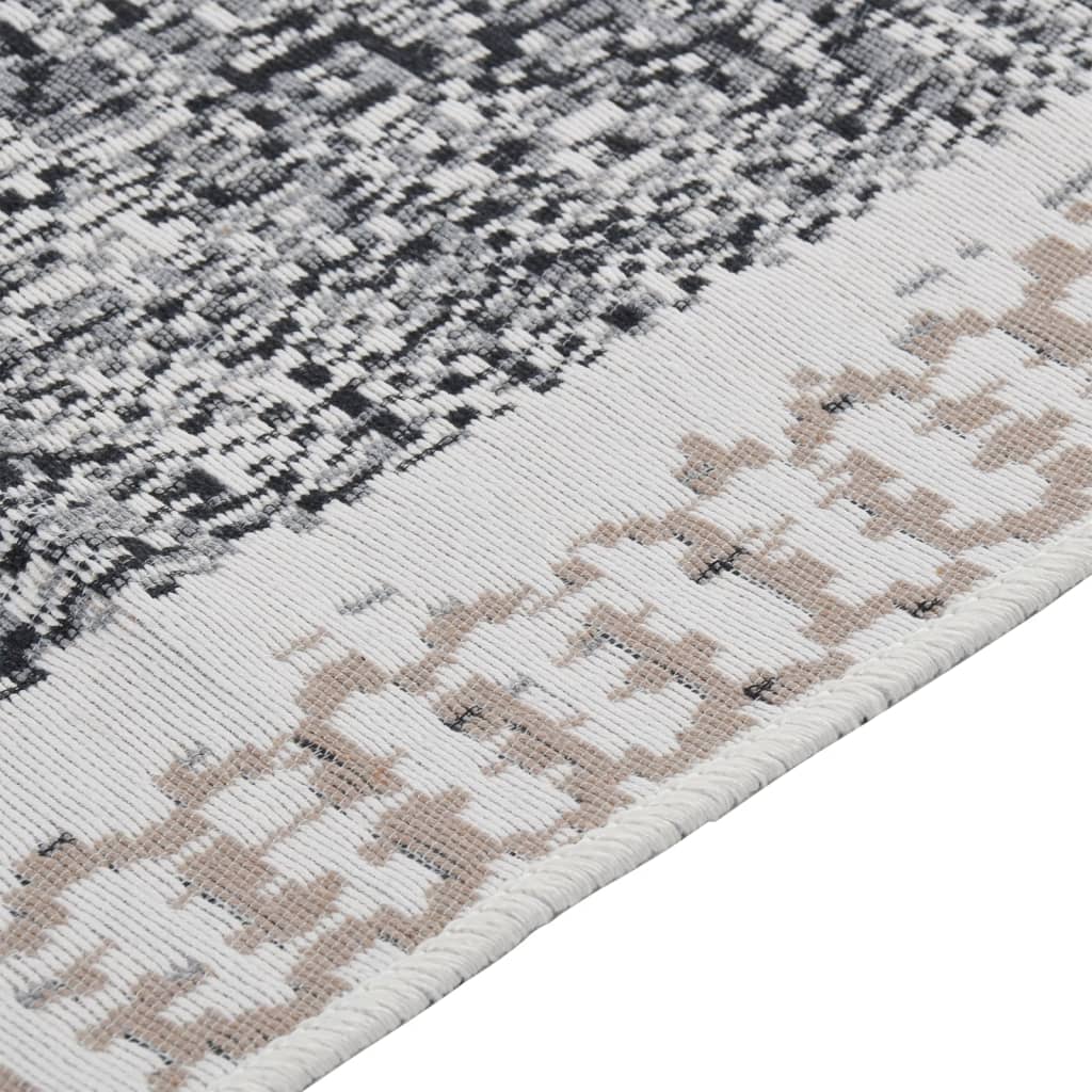 vidaXL Tapis noir et gris 120x180 cm Coton