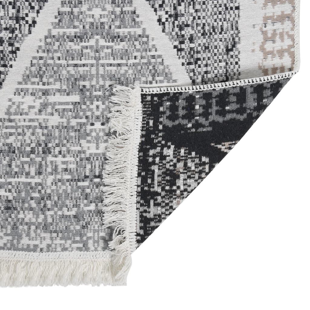 vidaXL Tapis noir et gris 120x180 cm Coton