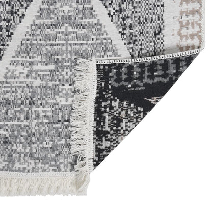 vidaXL Tapis noir et gris 120x180 cm Coton