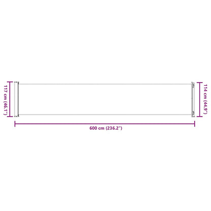 vidaXL Seitenmarkise Ausziehbar 117x600 cm Schwarz