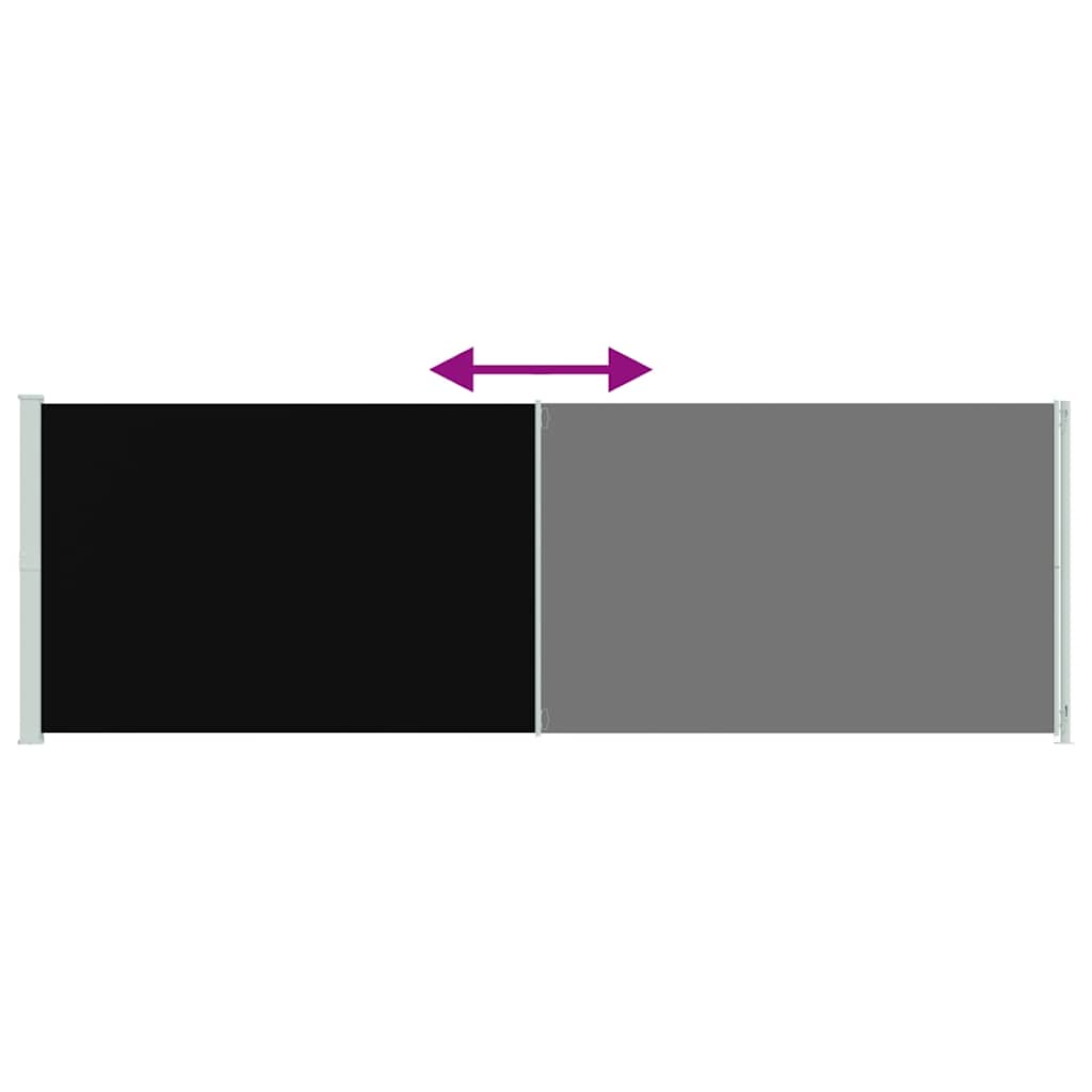vidaXL Seitenmarkise Ausziehbar 200x600 cm Schwarz