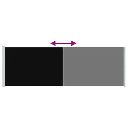 vidaXL Seitenmarkise Ausziehbar 200x600 cm Schwarz
