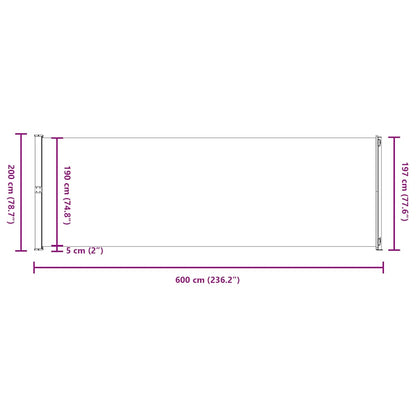 vidaXL Store latéral rétractable 200x600 cm Bleu
