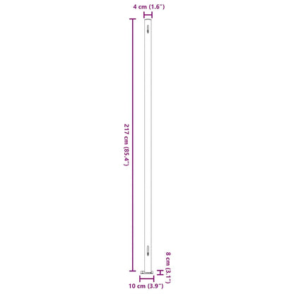 vidaXL Seitenmarkise Ausziehbar 220x600 cm Schwarz