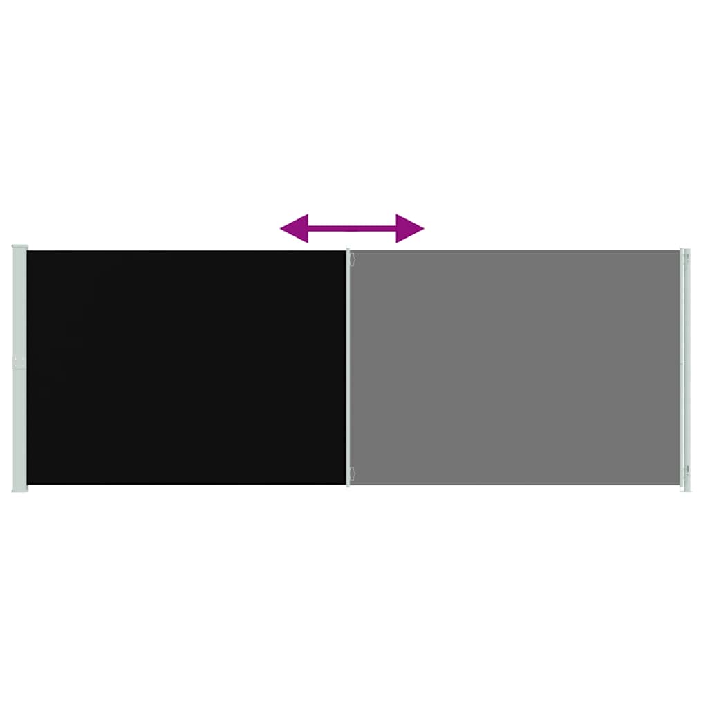 vidaXL Seitenmarkise Ausziehbar 220x600 cm Schwarz