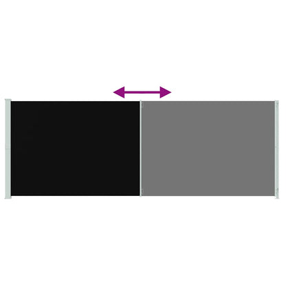 vidaXL Seitenmarkise Ausziehbar 220x600 cm Schwarz