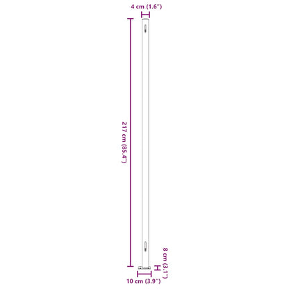 vidaXL Seitenmarkise Ausziehbar 220x600 cm Creme
