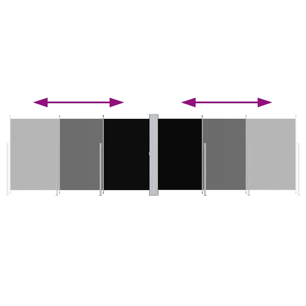 vidaXL Seitenmarkise Ausziehbar Schwarz 180x600 cm