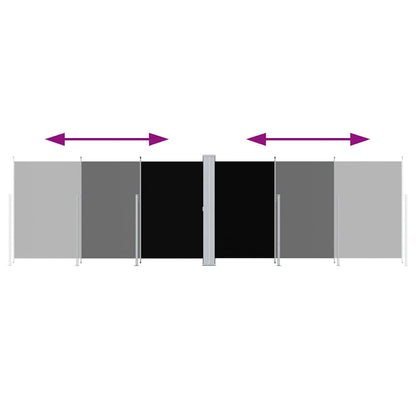 vidaXL Seitenmarkise Ausziehbar Schwarz 180x600 cm