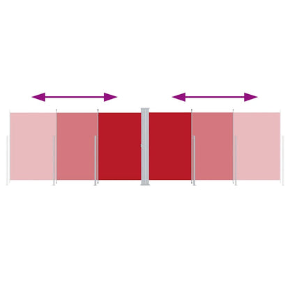 vidaXL Seitenmarkise Ausziehbar Rot 180x600 cm