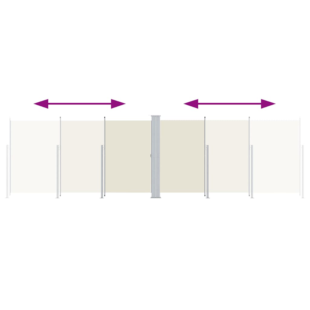 vidaXL Seitenmarkise Ausziehbar Creme 200x600 cm