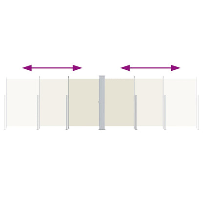 vidaXL Seitenmarkise Ausziehbar Creme 200x600 cm
