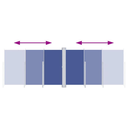 vidaXL Seitenmarkise Ausziehbar Blau 220x600 cm