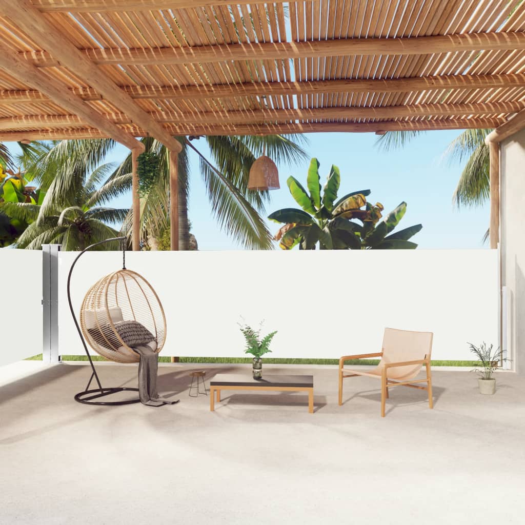 vidaXL Auvent latéral extensible Crème 160x1000 cm
