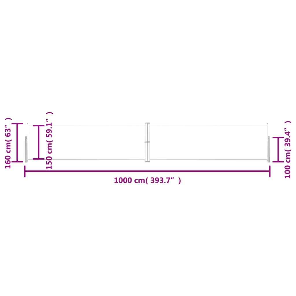 vidaXL Seitenmarkise Ausziehbar Anthrazit 160x1000 cm