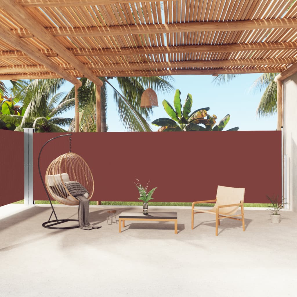 vidaXL Seitenmarkise Ausziehbar Braun 180x1000 cm