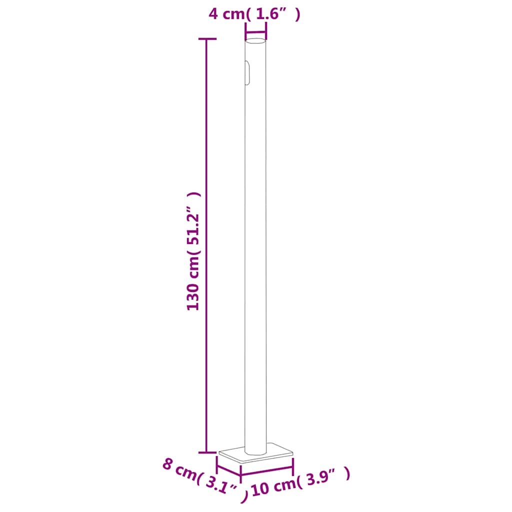 vidaXL Seitenmarkise Ausziehbar Creme 220x1000 cm