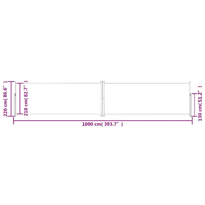 vidaXL Store latéral rétractable bleu 220x1000 cm