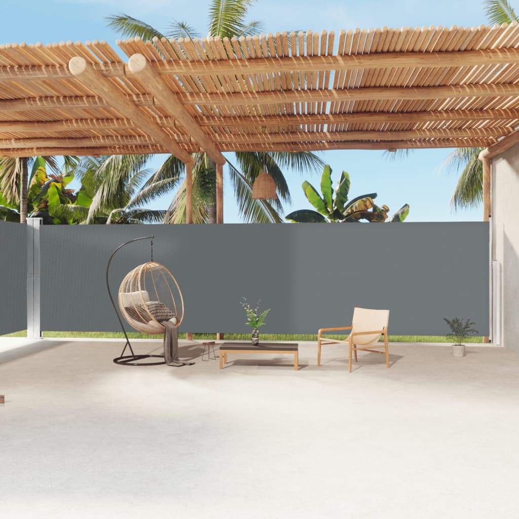 Store latéral rétractable vidaXL anthracite 200x1200 cm