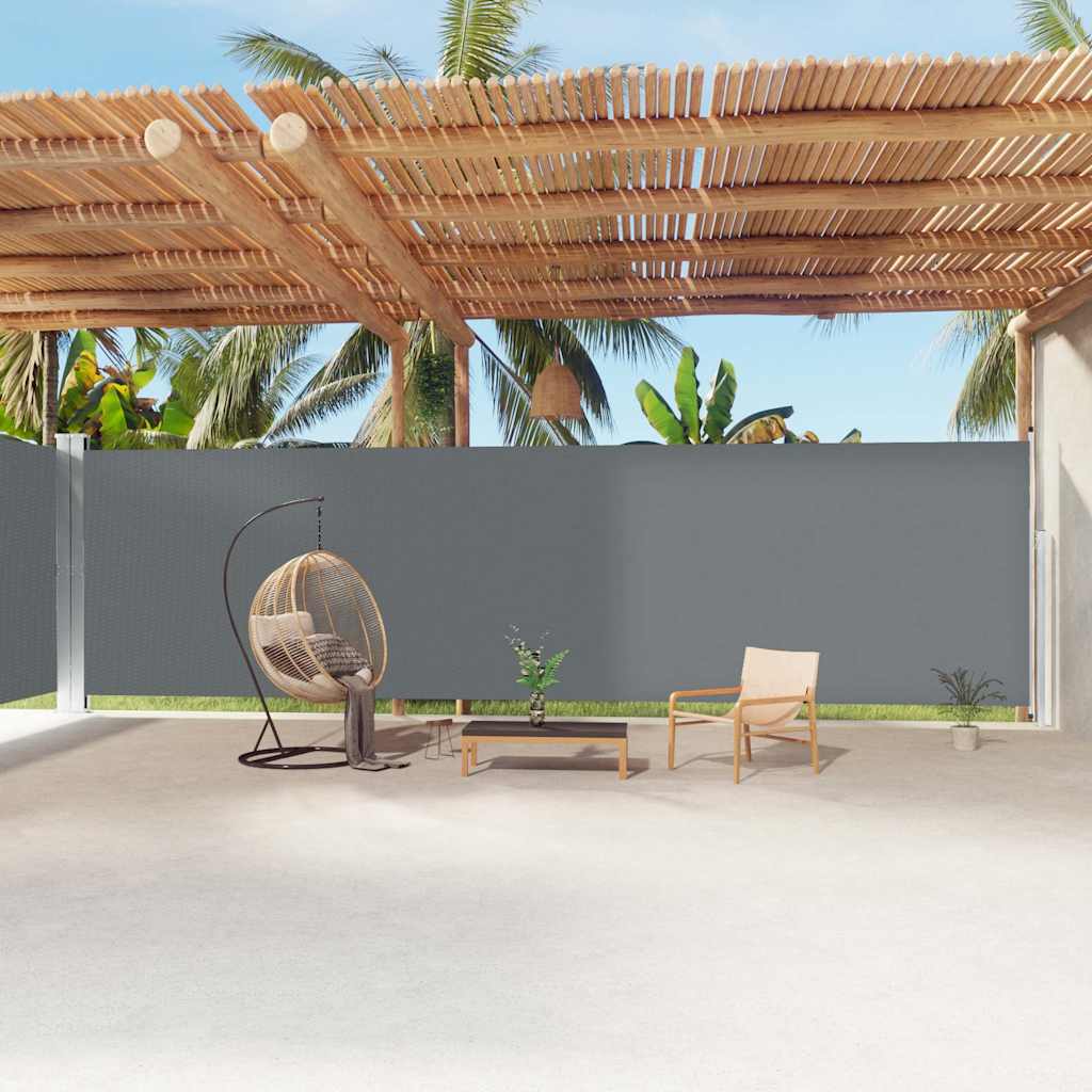 Store latéral escamotable vidaXL anthracite 220x1200 cm