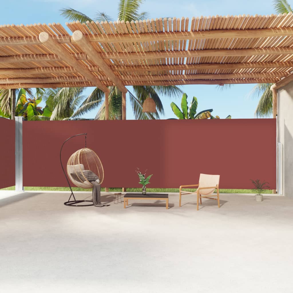 vidaXL Store latéral rétractable Marron 220x1200 cm