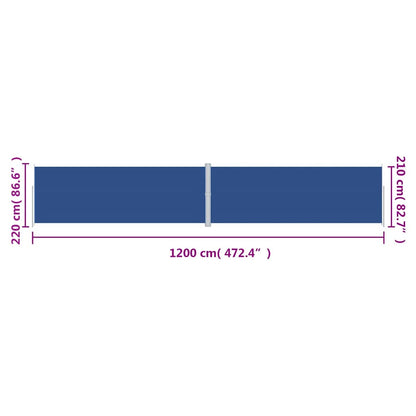 vidaXL Store latéral rétractable bleu 220x1200 cm