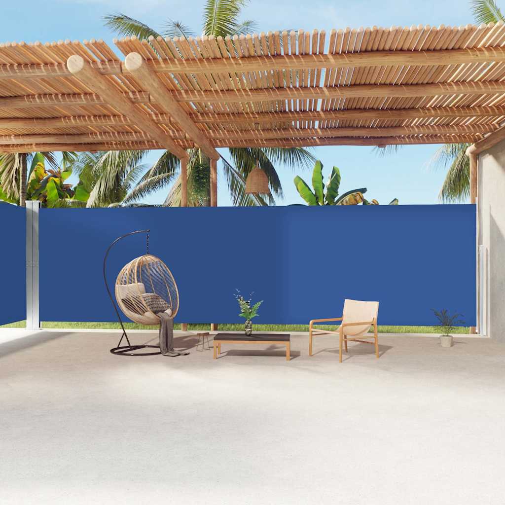 vidaXL Store latéral rétractable bleu 220x1200 cm