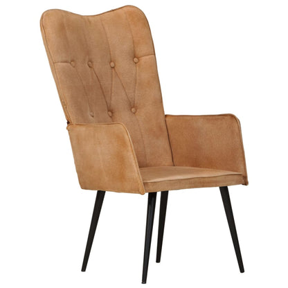 vidaXL Ohrensessel Braun Canvas