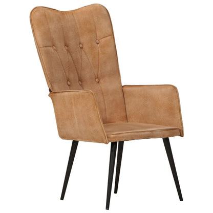 vidaXL Ohrensessel Braun Canvas