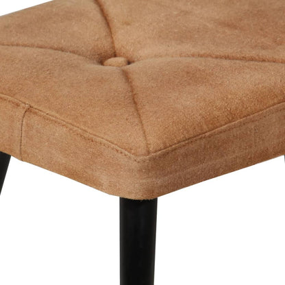 vidaXL Ohrensessel mit Hocker Braun Canvas