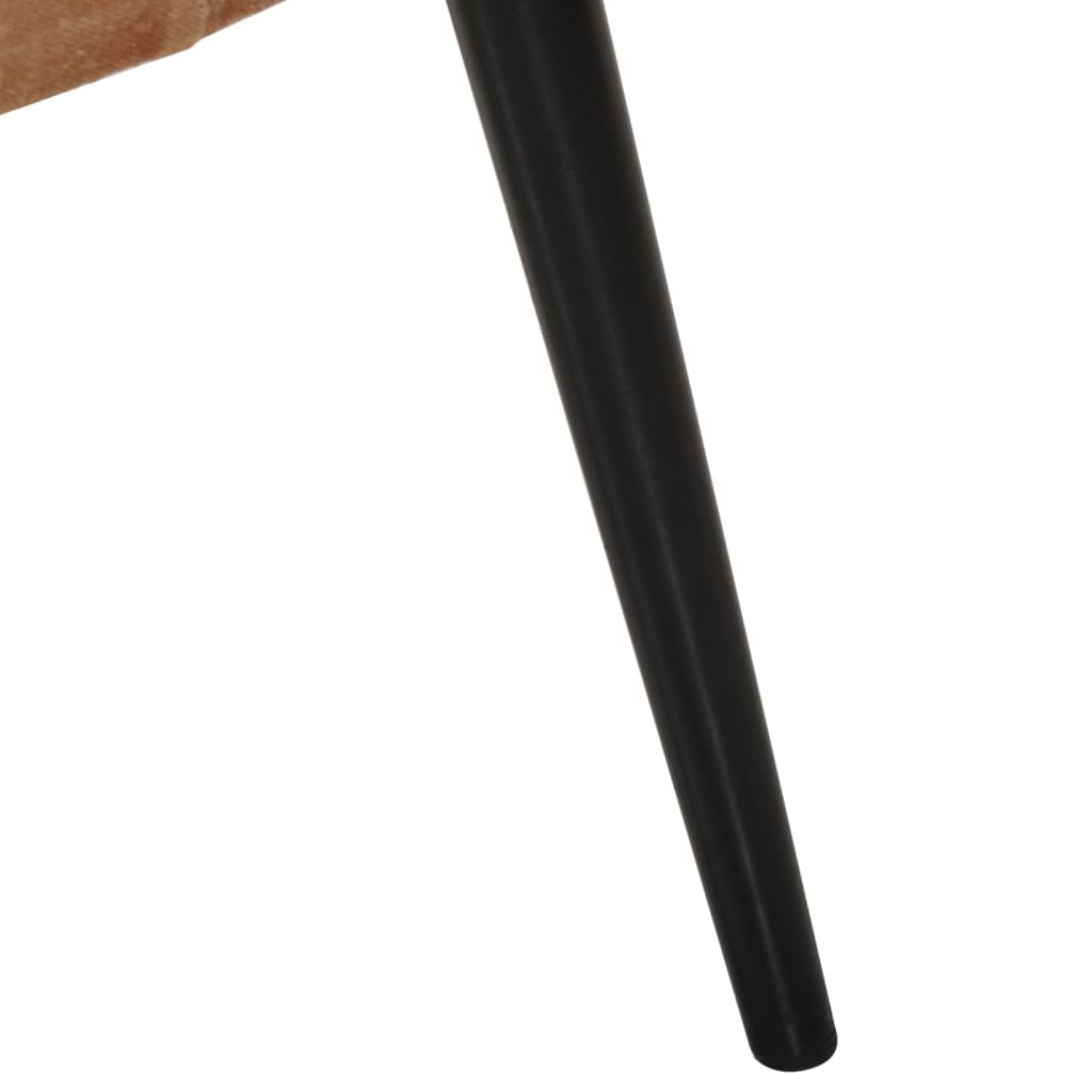 vidaXL Ohrensessel mit Hocker Braun Canvas