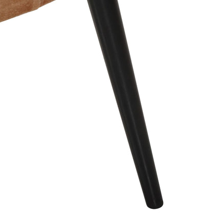 vidaXL Ohrensessel mit Hocker Braun Canvas
