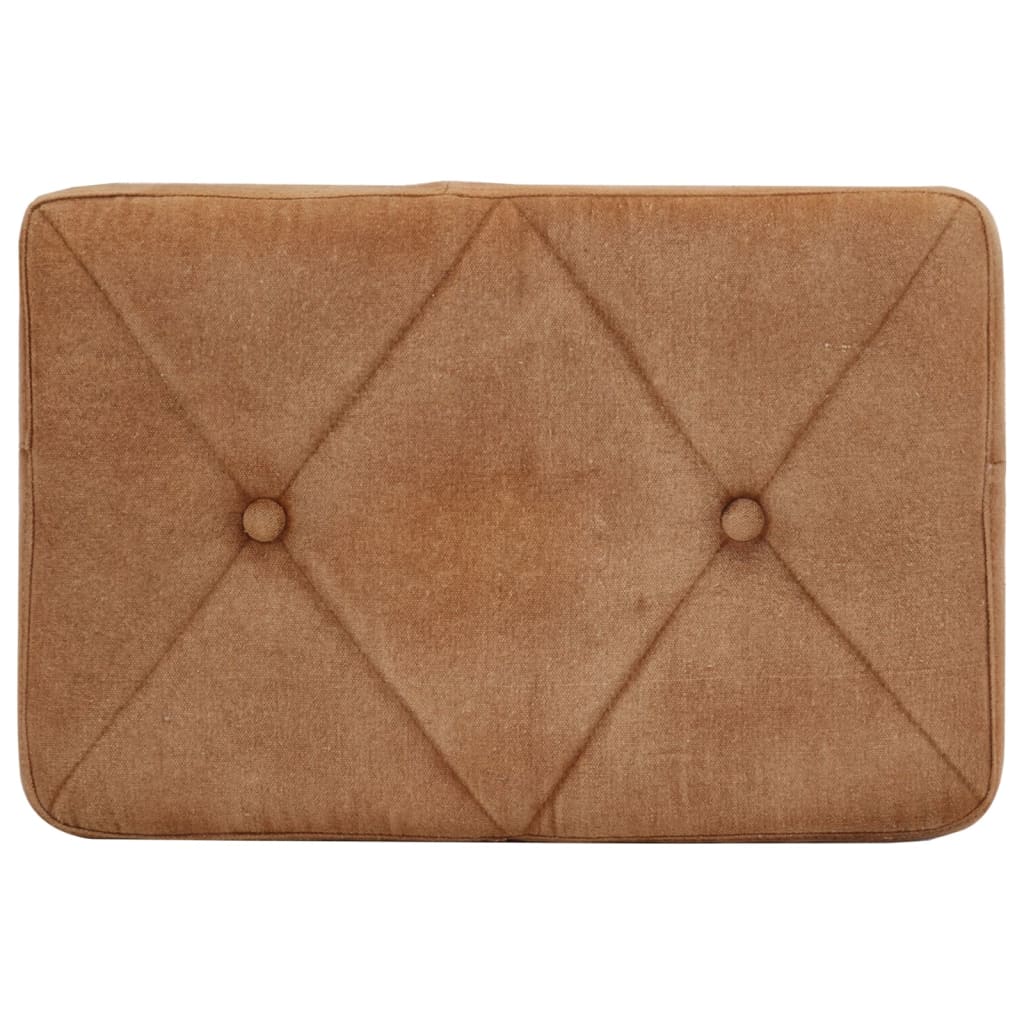 vidaXL Ohrensessel mit Hocker Braun Canvas