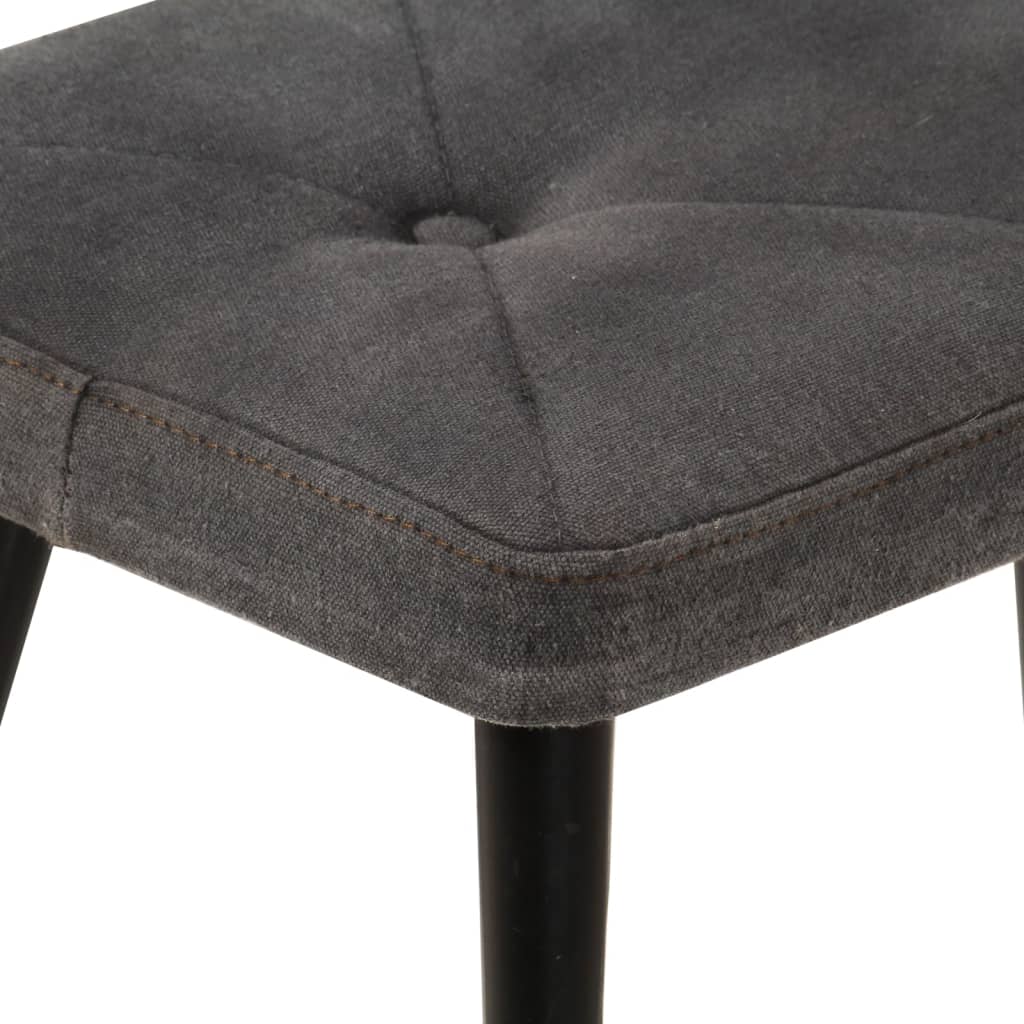 vidaXL Ohrensessel mit Hocker Schwarz Vintage Canvas