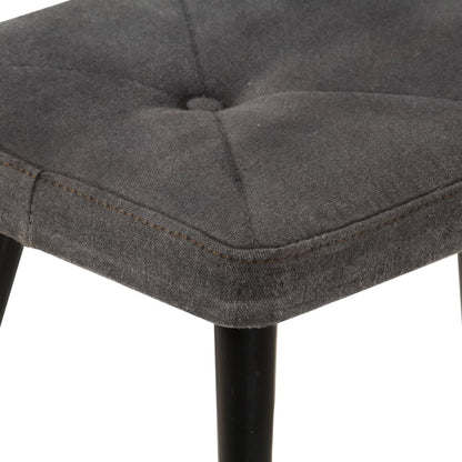 vidaXL Ohrensessel mit Hocker Schwarz Vintage Canvas