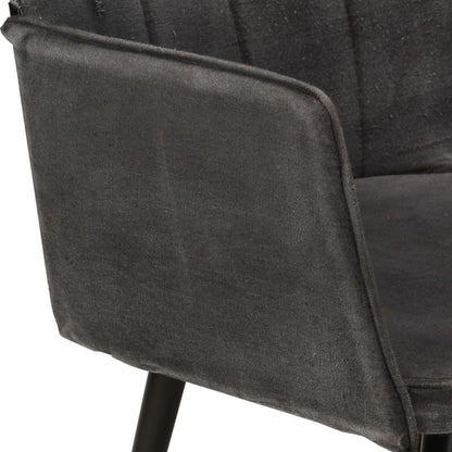 vidaXL Ohrensessel mit Hocker Schwarz Vintage Canvas