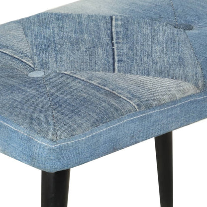 vidaXL Sessel mit Hocker Blau Denim Patchwork Canvas