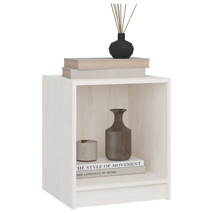 vidaXL Tables de chevet 2 pcs Blanc 35,5x33,5x41,5 cm Bois de pin massif